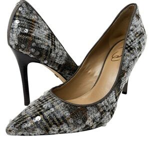 Sam Edelman Black and Gray Sequin Heels